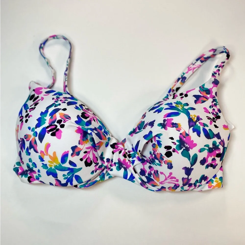 Island Escape Women's Gemini Floral-Print‎ Push-Up Bikini Top